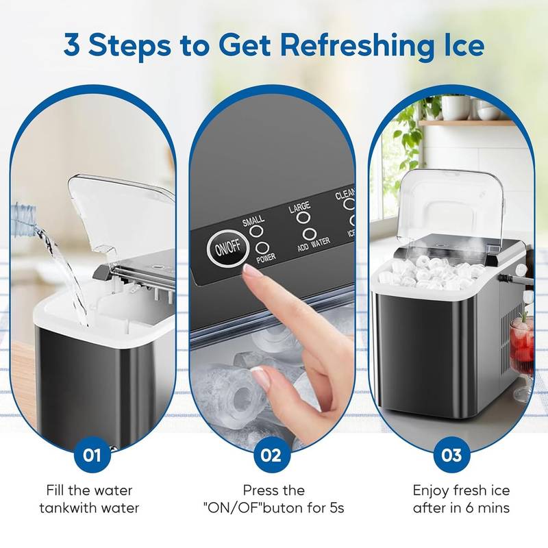 Quick Chill Ice Maker: Fast, Self-Cleaning & Portable for Any Occasion