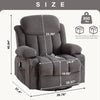Cozy Heated Massage Recliner with USB and Cup Holders - Grey