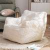 Cozy Teddy Bean Bag Chair in Ivory White