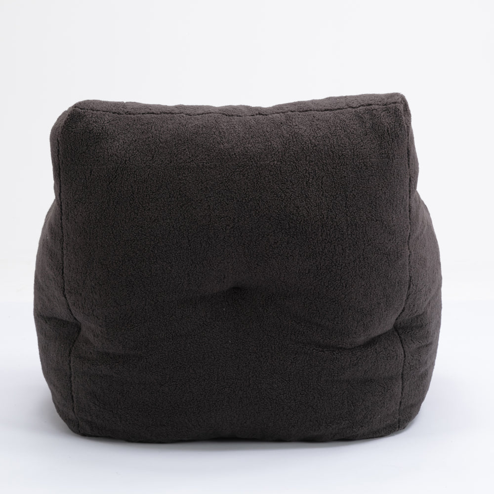 Cozy Teddy Bean Bag Chair in Dark Gray