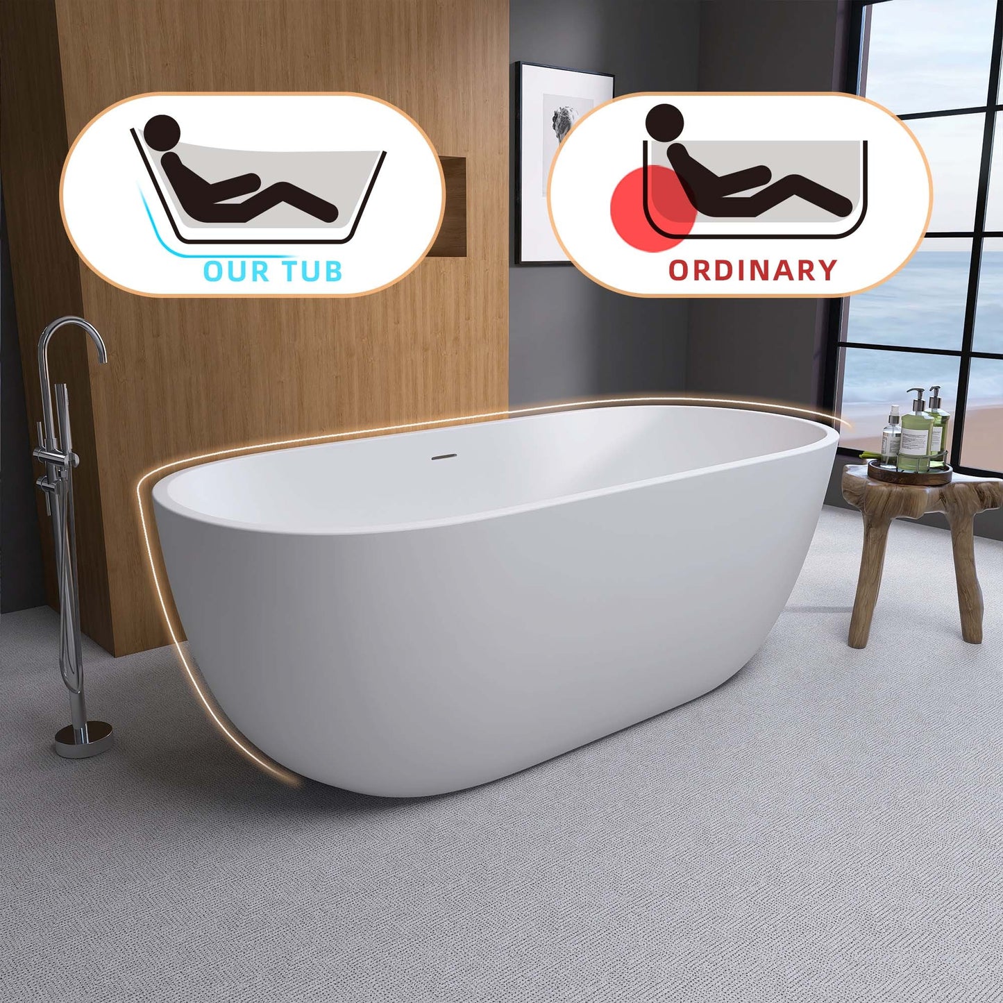 Relax Oval Freestanding Soaking Tub