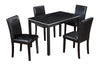 Chic Black Wooden Dining Set with Plush Chairs