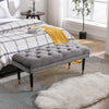 Chic Velvet Tufted Bench with Metal Legs