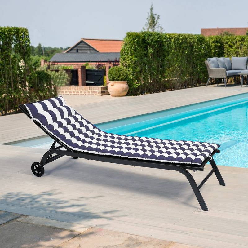 Blue & White Lounge Chair Cushions Set