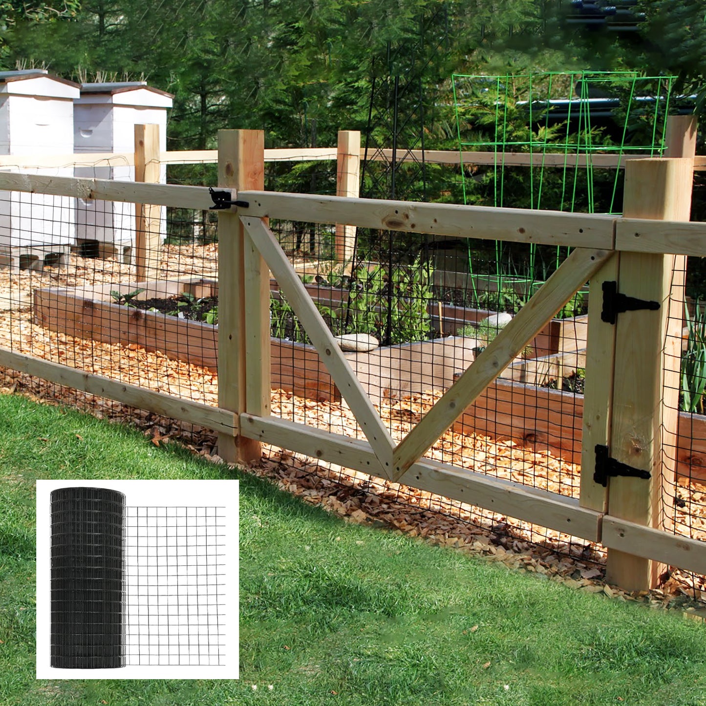 Black Vinyl Coated Hardware Cloth - Versatile Fencing for Poultry and Home Projects