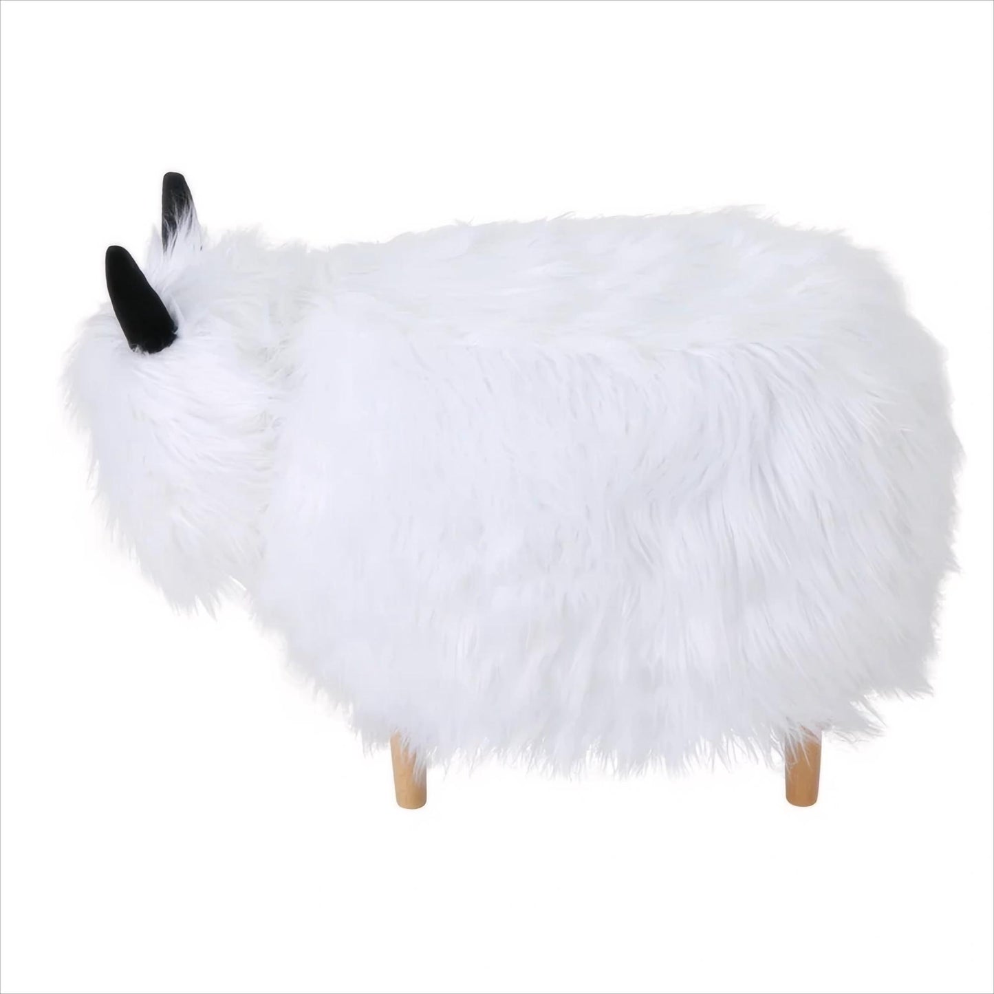 Cozy White Yak Ottoman – Fun Foot Stool for Every Space!