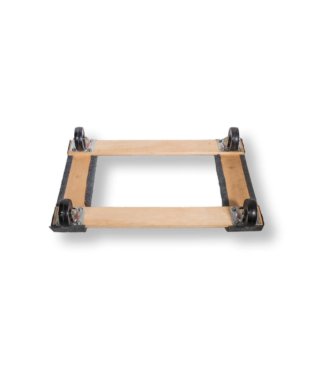 Carpeted Hardwood Dolly with Smooth Glide Wheels