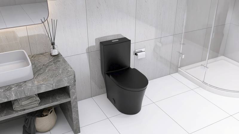 Sleek Black Eco-Friendly Toilet