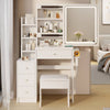Compact Glam Vanity Set with LED Mirror & Power Stations