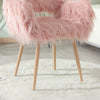 Chic Pink Faux Fur Makeup Chair