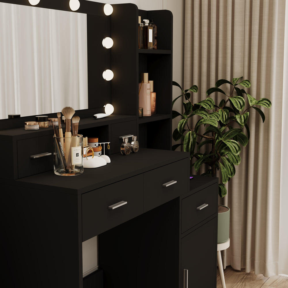 Chic Smart Mirror Vanity with Storage