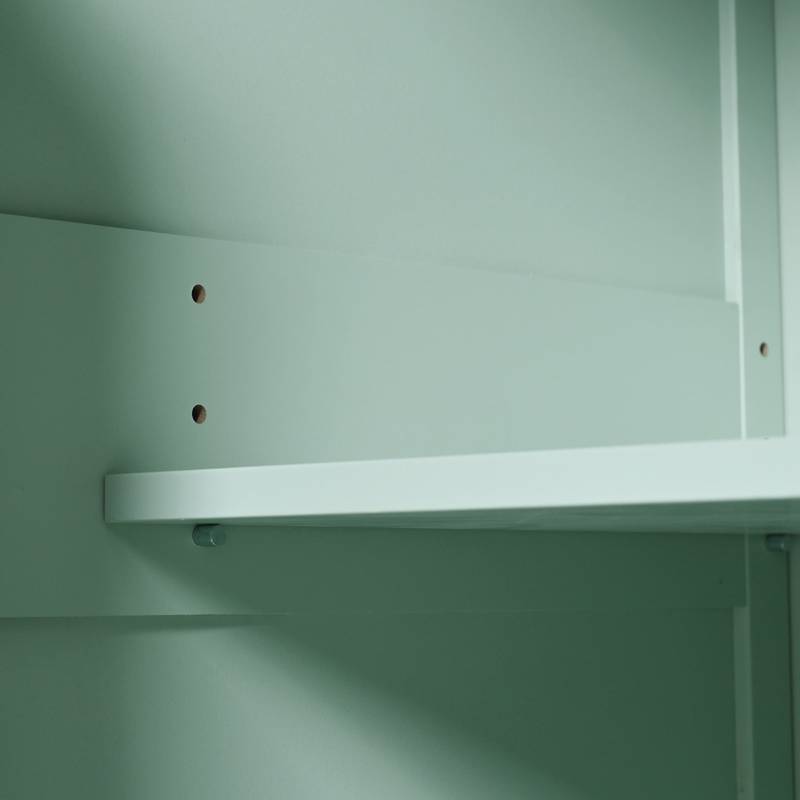 Mint Green Kitchen Island on Wheels with Drop-Leaf Countertop & Storage