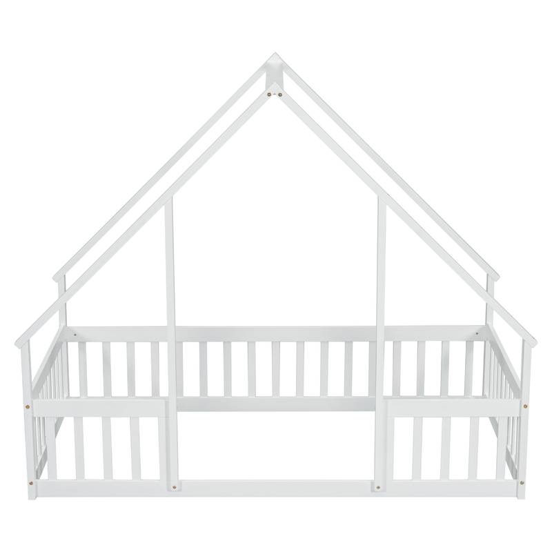 Cozy Twin House Bed with Safety Guardrails