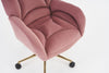 Chic Pink Velvet Swivel Chair with Gold Base