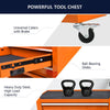 Rolling Orange Tool Cart with 4 Drawers