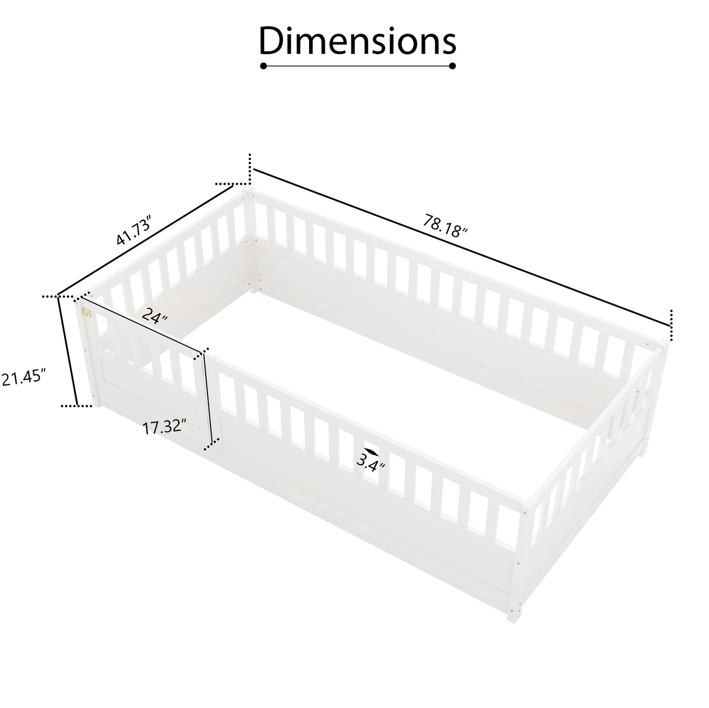 Cozy Twin Montessori Floor Bed with Safety Barrier