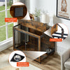 Rustic Dog Den & Side Table with Feeding Bowl