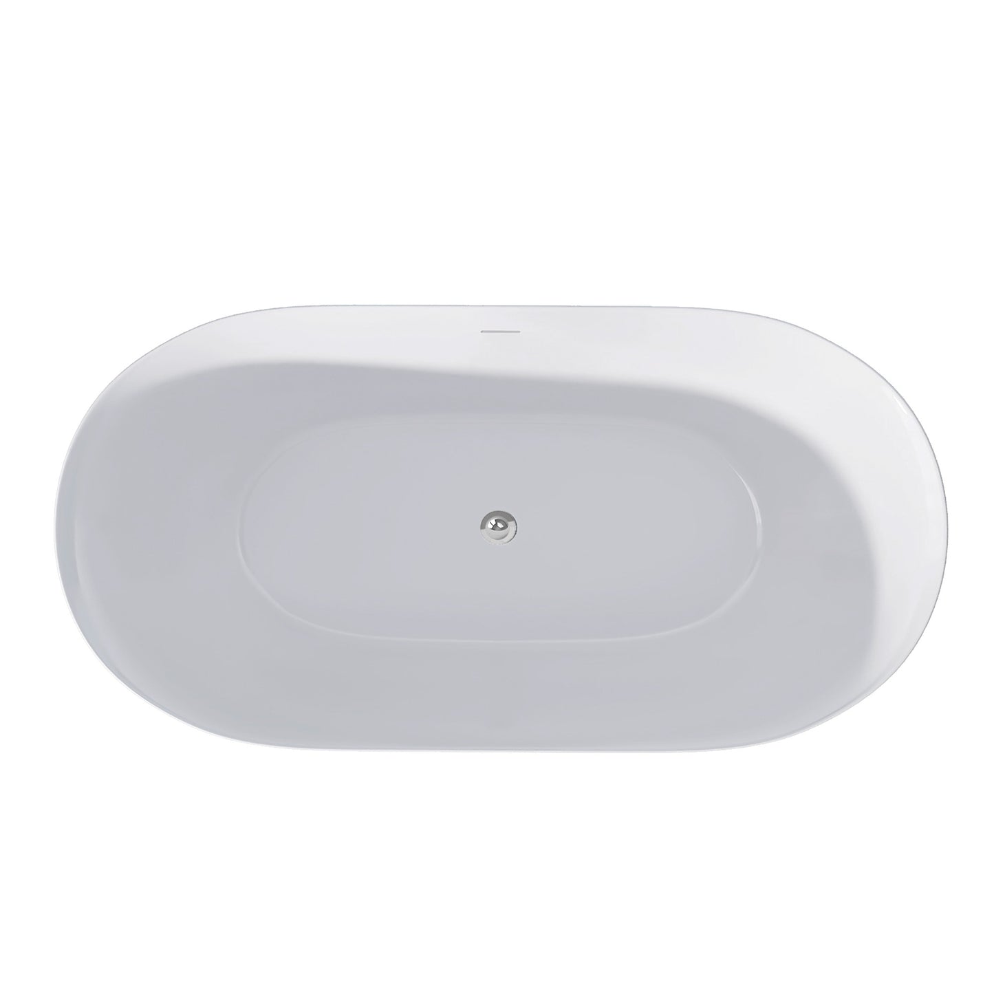 Sleek Modern Oval Soaking Tub with Adjustable Drain