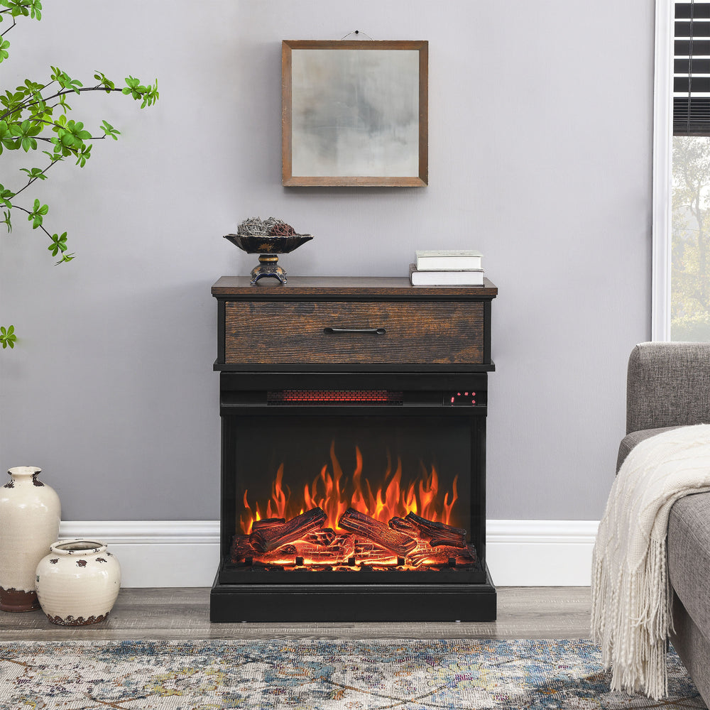 Cozy Corner Glass Fireplace Table