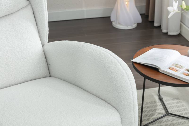 Cozy Ivory Teddy Rocking Chair