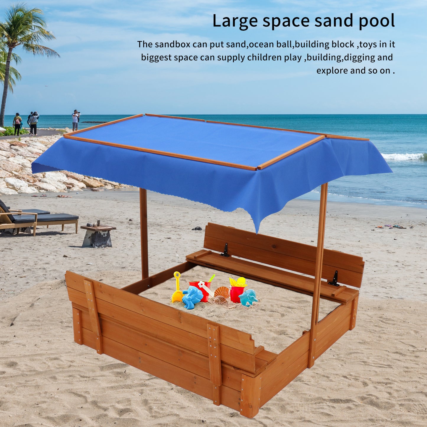 Adventure Sand Box with Cover and Benches