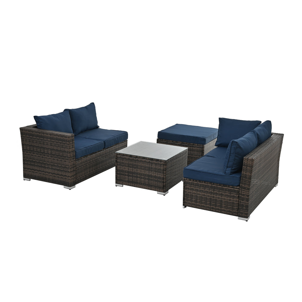 Cozy Wicker Patio Set with Glass Table