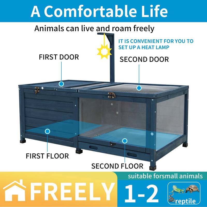 Cozy Tortoise Lodge with Waterproof Tray