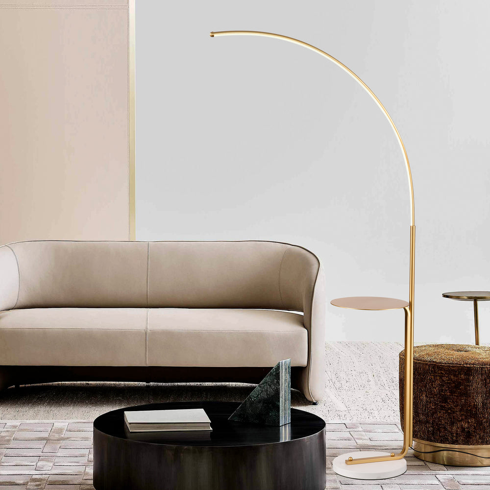 Chic Gold LED Floor Lamp - Perfect for Reading & Relaxing!