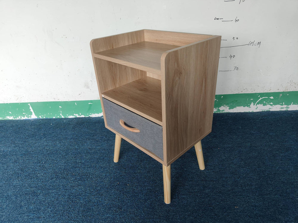 Cozy Oak Storage Nightstand