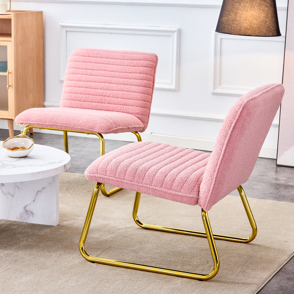 Chic Pink Plush Lounge Chair