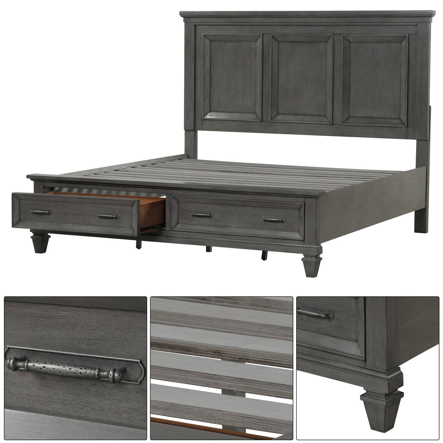 Cozy King Bedroom Set – Stylish Gray Furniture Ensemble