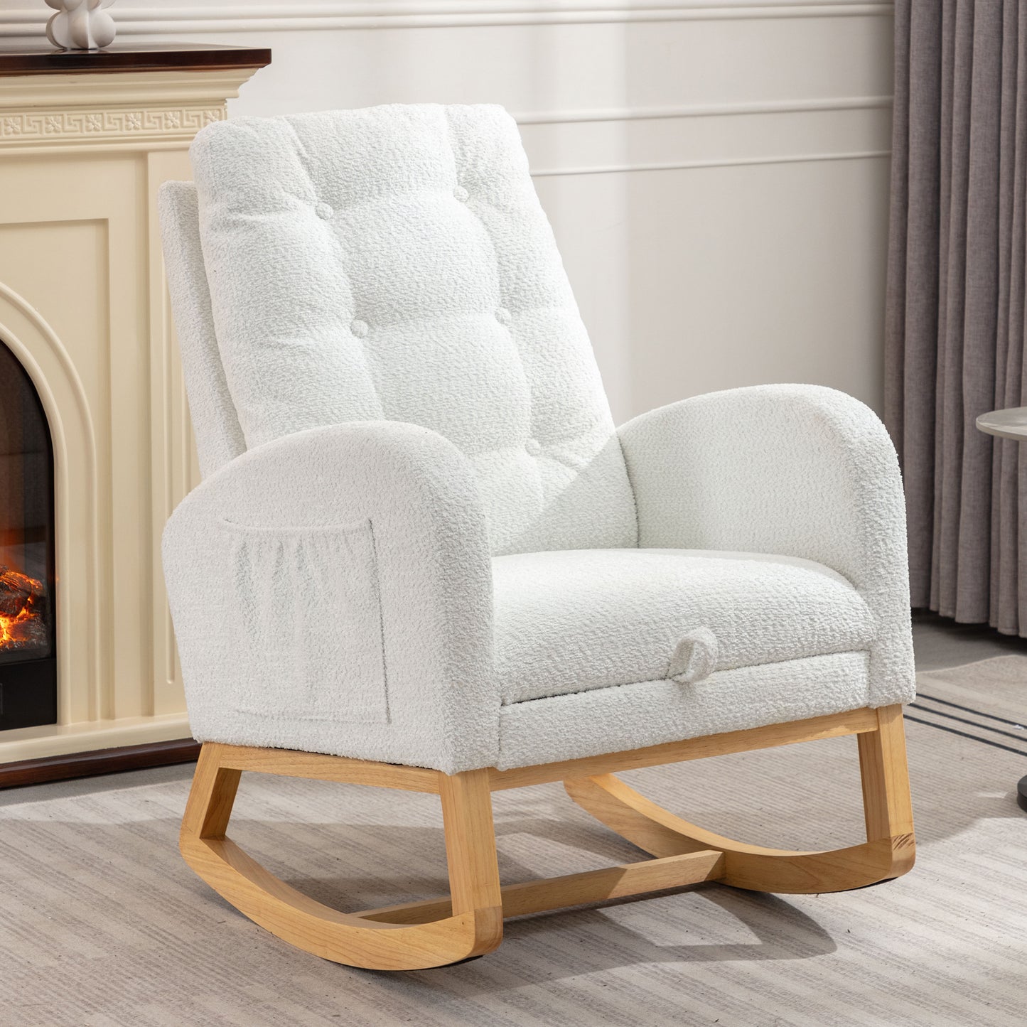 Chic Rocking Chair with Footrest