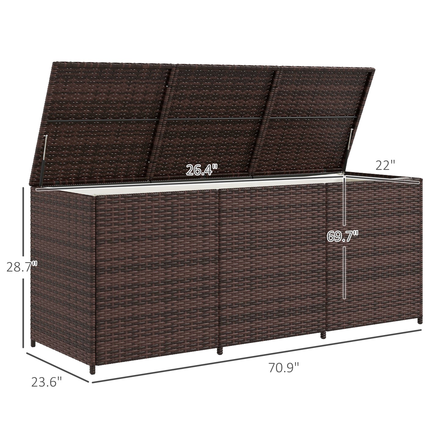 Outsunny Cozy Rattan Storage Chest - Perfect for Patio & Pool!