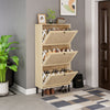 Chic Rattan Shoe Rack for Entryway