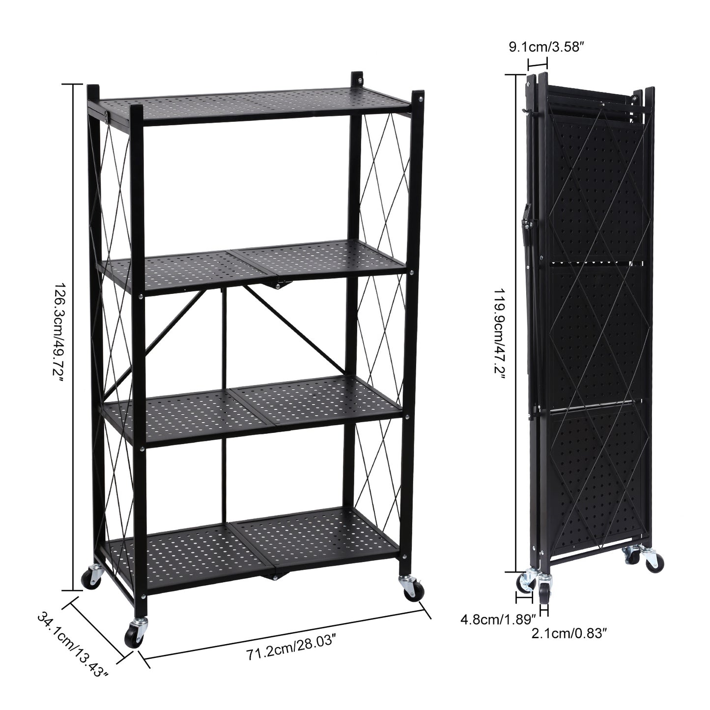 SmartFold Heavy-Duty Rolling Storage Rack