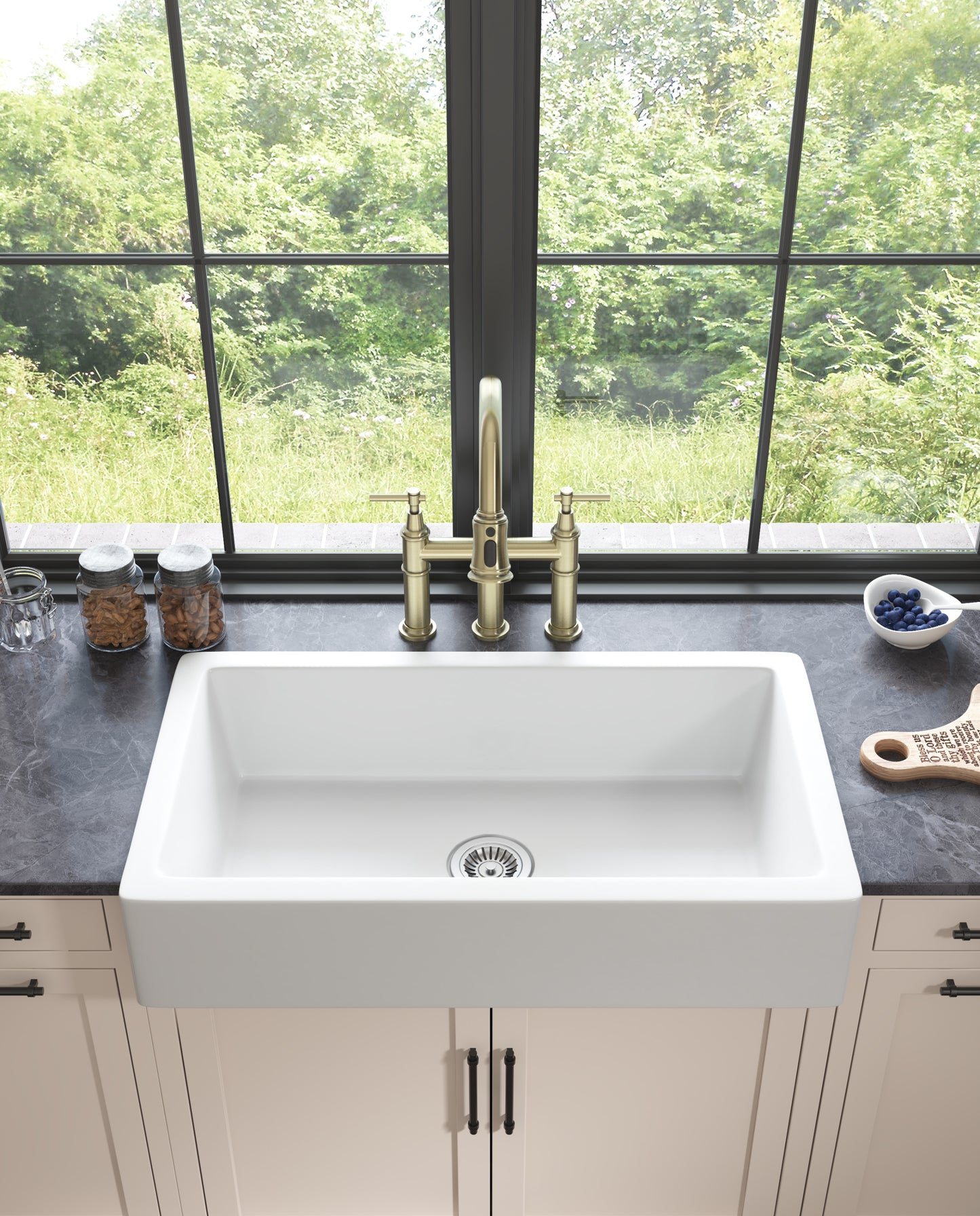 Charming Farmhouse White Ceramic Sink