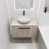 Sleek Oak Wall-Mounted Float Vanity with Ceramic Basin