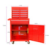 Red Tool Chest with Adjustable Shelf & Bottom Cabinet