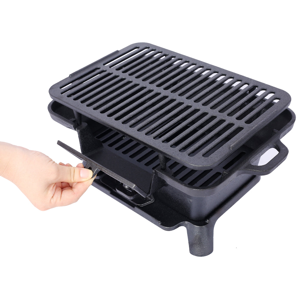 Portable Charcoal Grill & Skillet Combo