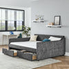 Chic Upholstered Queen Daybed with Stylish Storage Drawers