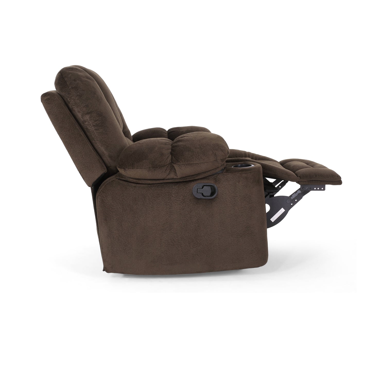 Cozy Chocolate Recliner with Cup Holders