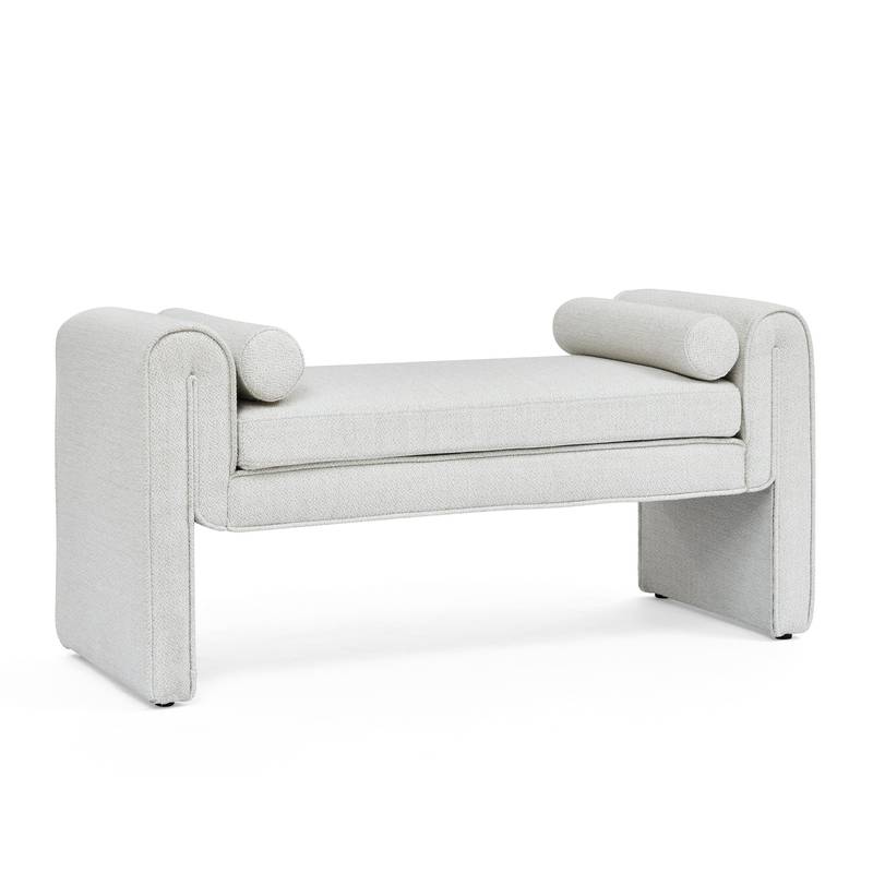 Cozy Linen Bedroom Stool - Versatile and Stylish in White