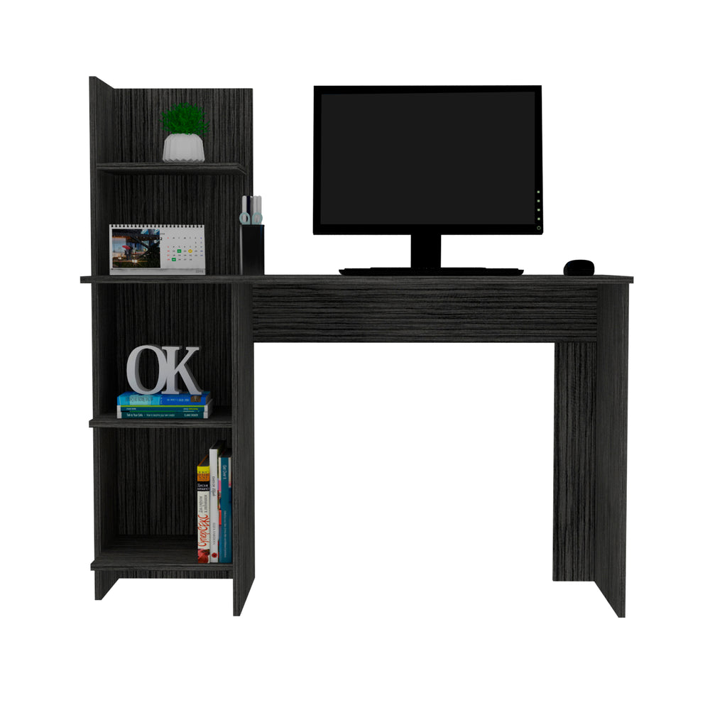 Wichita Light Gray Desk with Four Shelves