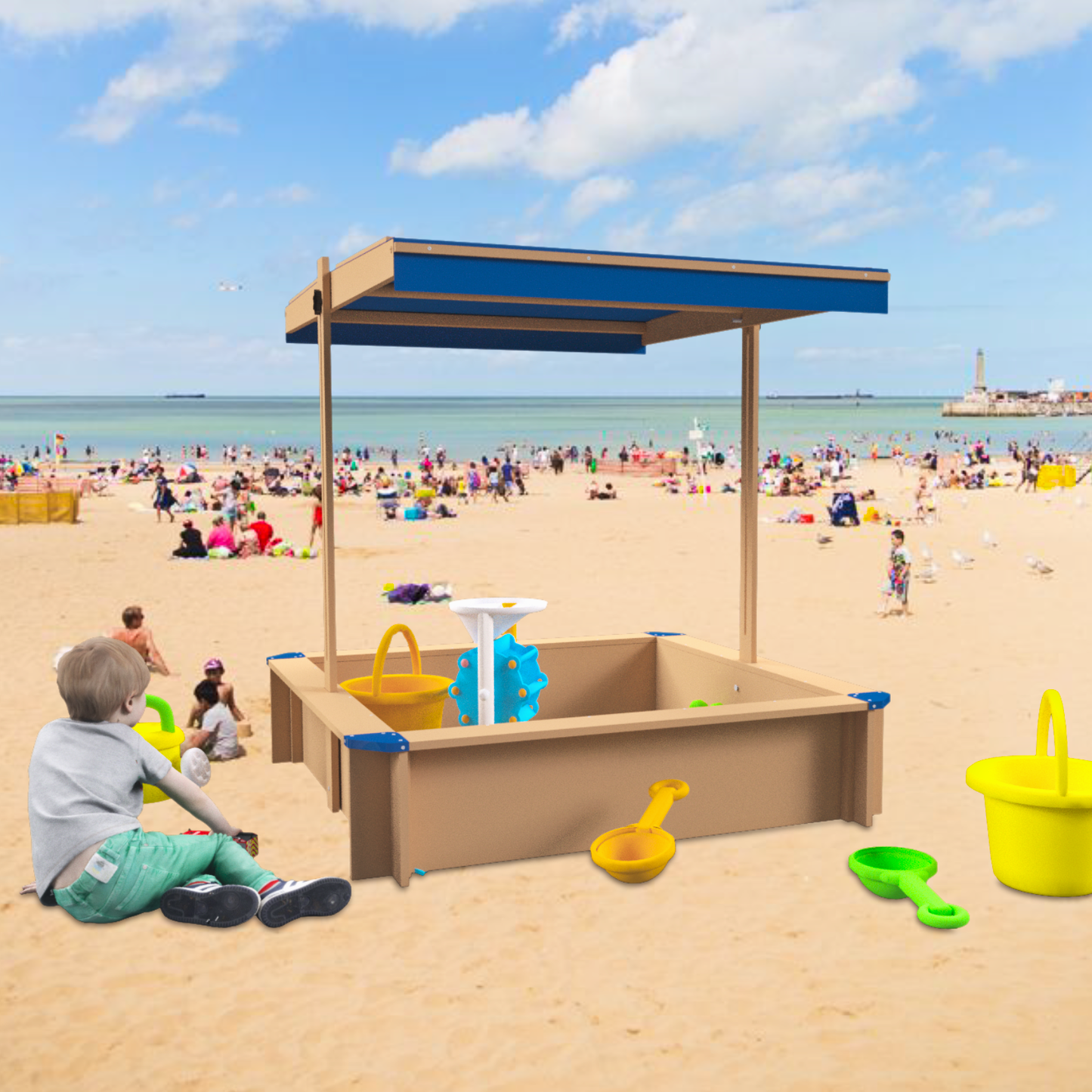 Sunny Days Sandbox with Adjustable Canopy