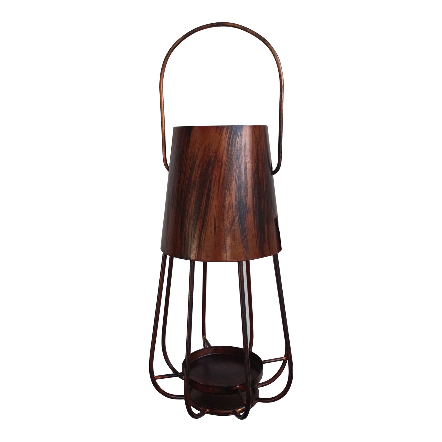 Chic Vintage Iron Lantern with Curved Handle