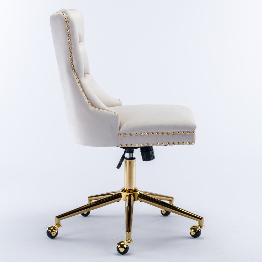 Golden Velvet Glam Office Chair