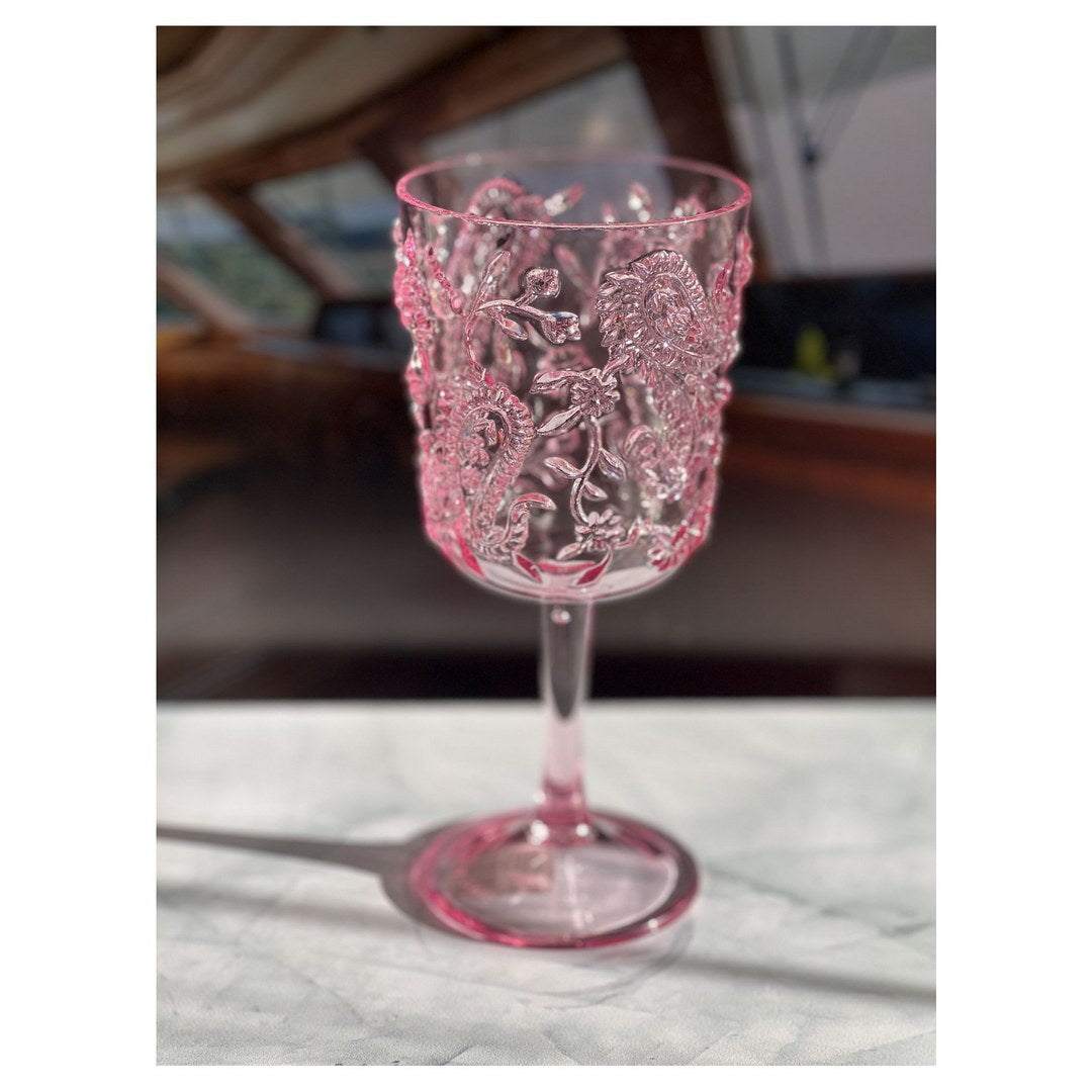 Chic Unbreakable Paisley Wine Glasses - Set of Four