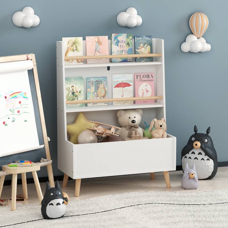 Brightly Kids Bookshelf & Toy Organizer