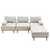 Cozy L-Shaped Sectional Sofa with Ottoman - Plush Beige Comfort for Your Living Room