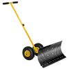 Wheeled Snow Pusher with Adjustable Handle